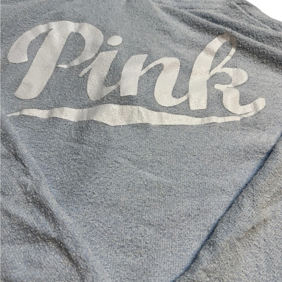 💖‎ Victoria’s Secret PINK ✨ Terry Cloth Lace Up Tunic Hoodie L 💖 - Picture 2 of 5